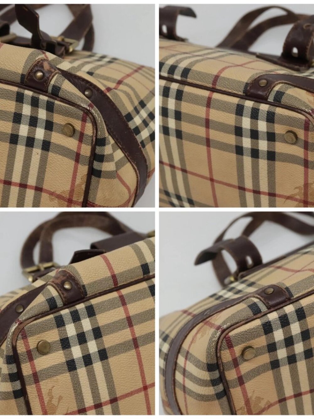 BURBERRY Nova Check Shoulder Bag PVC Beige Gold Auth 118369 - Picture 16 of 16